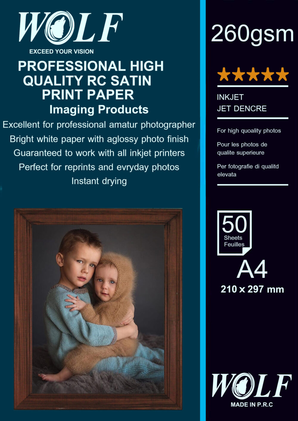 کاغذ ساتین RC ولف 260 گرم