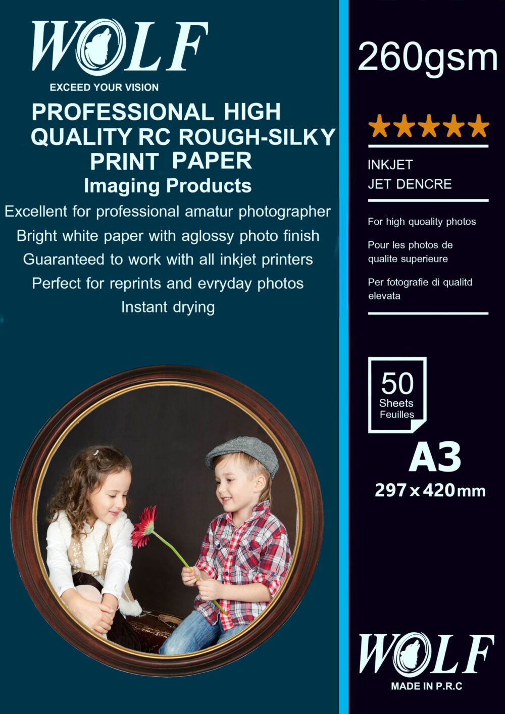 RC Wolf rough silk paper 260 grams - Image 2