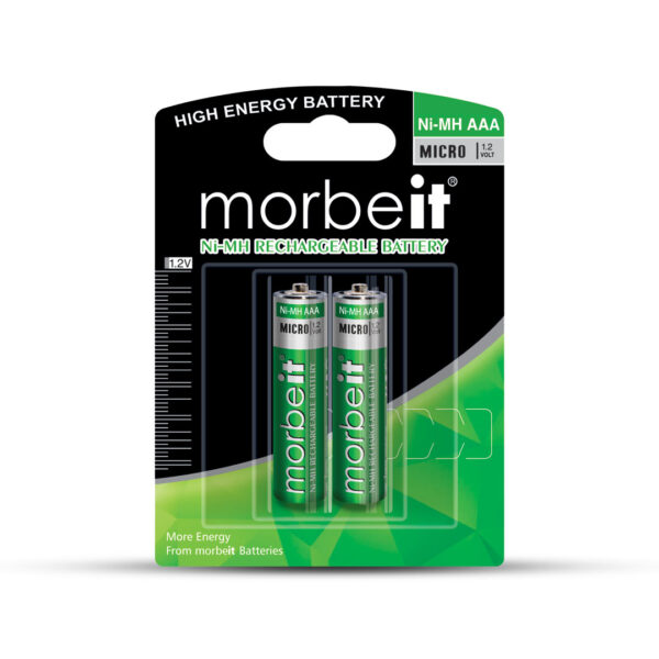 باتری نیم قلمی شارژی موربیت کارتی Ni- MH AAA